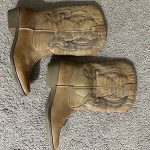 Fade congac Tan Western Embroidered Boots